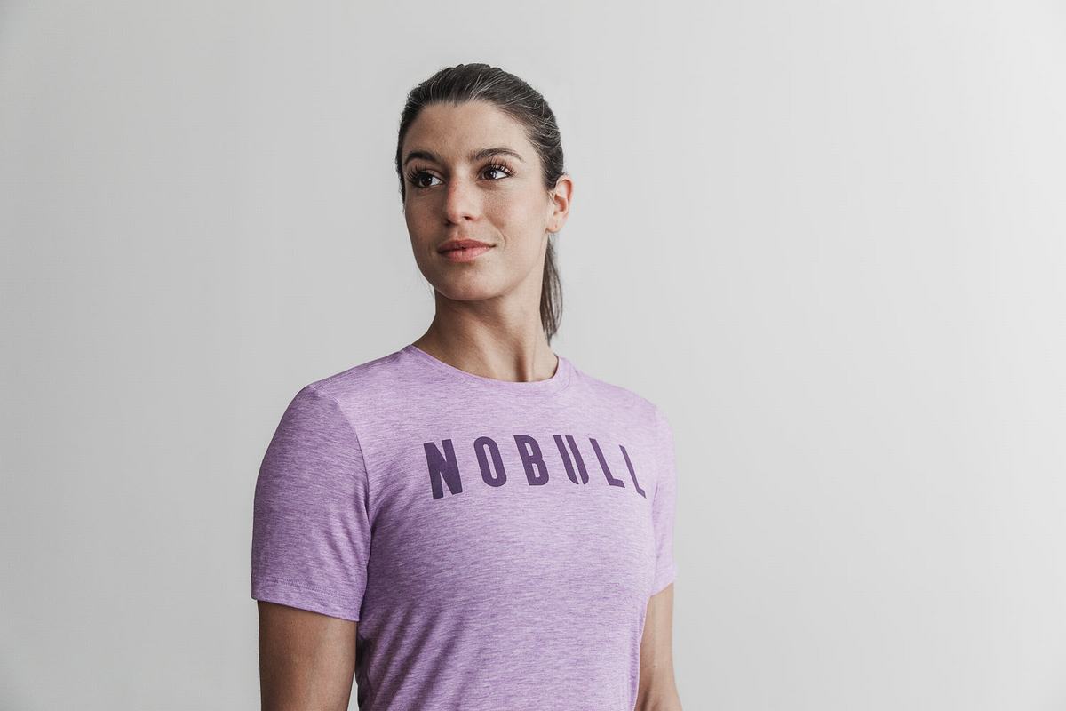 Nobull Women's T Shirts Purple | Australia (ZM0827)